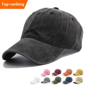 Wholesale Unisex Vintage Cotton Adjustable Trucker Dad Hat Dyed Distressed Sports Caps Blank Washed Baseball Cap