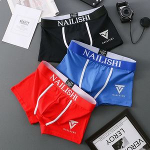 Ropa Interior Transpirable de Algodón para Hombre, Calzoncillos Tipo Boxer Juveniles con Letras, Shorts Modernos de Tiro Medio - Product Image 4