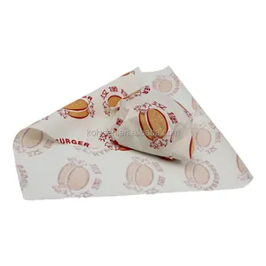 KOLYSEN Custom Printed Food Grade sandbicn Wrapping Deli Food carta oleata Papel Encerado stampa Offset pasta di legno vergine
