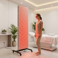 Panneau de luminothérapie rouge sur pied électrique pour usage domestique et commercial, avec roues verrouillables mobiles, thérapeutique