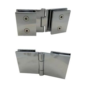 Современный латунный шарнир 180 градусов, хромированное золото, 180 градусов, зажим для двери ванной комнаты, мягкий, точный, литой Квадратный маленький шарнир - Product Image 1