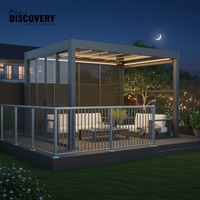 Pergola moderne en aluminium avec revêtement en poudre, dimensions personnalisables pour patio extérieur, cour arrière, terrasse