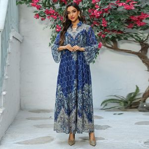 Ab436 Summer Djellaba Folk Costume Vestido estampado bordado Robe - Product Image 2