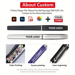 Stylo à bille en plastique de 0,5 mm avec logo imprimé UV personnalisé, encre noire, stylo publicitaire promotionnel original - Product Image 2