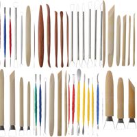 Ensemble de 7 outils de sculpture en argile de bambou, comprenant une lame à tête ronde, un grattoir, un couteau de sculpture pour statues de Bouddha, un outil de poterie et une roulette de finition