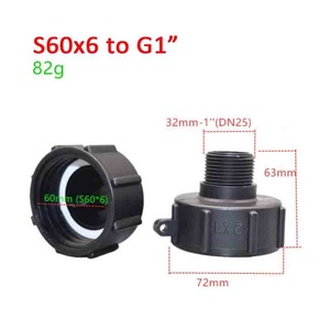 Adaptateur de vidange de réservoir d'eau en laiton S60 X 6 vers G1" pour outils de jardin, convertisseur d'eau de pluie IBC, antirouille, durable - Product Image 2