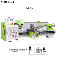 Tour de précision semi-CNC horizontal NUMOBAMS NU260E, portée 260 mm, 1500 W, 220 V, pour tournage de métaux, usage moyen, neuf