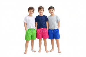 Traje de Baño para Niños, Secado Rápido, Spandex, Poliéster, Color Sólido, Manga Corta, E46 - Product Image 1