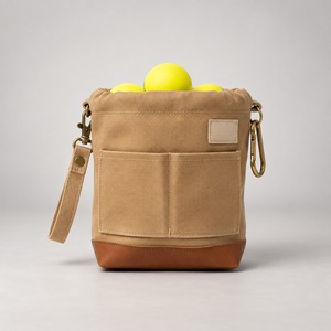 Pochette à balle de pickleball en toile cirée avec fermeture éclair et poignée, 12 oz, légèrement cirée, logo personnalisé, vente en gros, tennis, taille et disposition personnalisées - Product Image 1