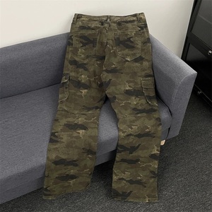 High Quality <b>Winter</b> Washed Breathable Wide Leg Baggy Straight Fit Hip Hop Camouflage Denim <b>Overalls</b> Men's - Product Image 3