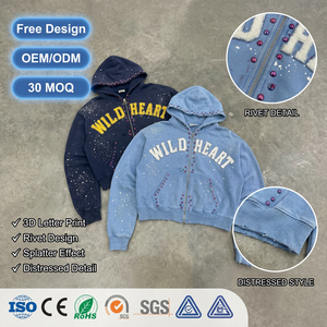 เสื้อฮู้ดซิปผู้ชายพร้อมหน้ากากสกีแบบปิดหน้า  ฮู้ดคู่แบบสั่งทำ  ปักลายแบบแพทช์  ปักลายแบบนินจา  บาลาคลาวา 555 - Product Image 1