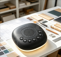Boîte à son minimaliste noire personnalisée 2026, haut-parleur portable 20 pistes avec minuterie, machine à bruit blanc rechargeable pour voyage