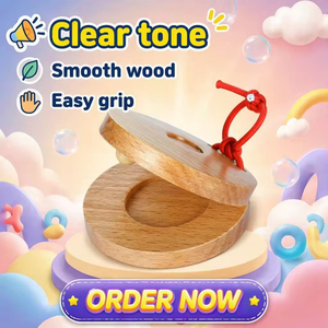 Juguete Promocional Clásico, Castañuelas de Madera con Logotipo Personalizado, Juguete Musical de Madera, Sonajero para Bebés - Product Image 3