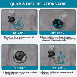 หมอนรองขาพกพาแบบพองลม ทำจากเมมโมรี่โฟม PVC ช่วยลดอาการบวม ให้ความสบาย ผ่อนคลาย เหมาะสำหรับการเดินทาง อ่านหนังสือ ช่วยยกขา ปรับตำแหน่งเท้าได้ - Product Image 4