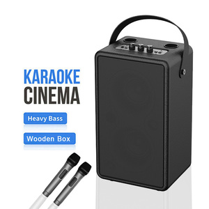 M5501 M5502 Altavoz de Gran Potencia con Doble Woofer de 5 Pulgadas, Caja Acústica Clásica Tipo Maleta, Altavoz con Gabinete de Madera - Product Image 1