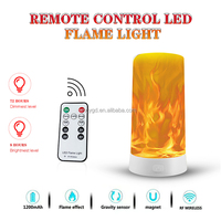 Lampe à flamme innovante avec base magnétique de charge USB Télécommande sans fil LED Flamme Effet Veilleuse Décoration