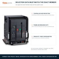 Disjoncteur compact de type fixe YORA YLW2-1600 200A 400A 630A 690V 50kA Protection contre les fuites à la terre IEC60947-2 IP30 50Hz