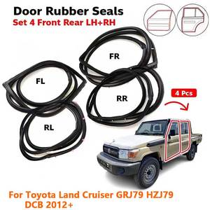 ยางขอบประตูสำหรับ Toyota Land Cruiser GRJ79 HZJ79 DCB ปี 2012+ |   ชุดซีลขอบประตูหน้าหลังซ้ายขวา 4 ชิ้น - Product Image 1