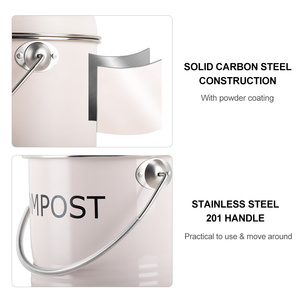 <span class=keywords><strong>Mini</strong></span> <span class=keywords><strong>poubelle</strong></span> de Table 5L sans odeur, bac à composter de cuisine en acier inoxydable avec couvercle filtrant KBR001 - Product Image 5