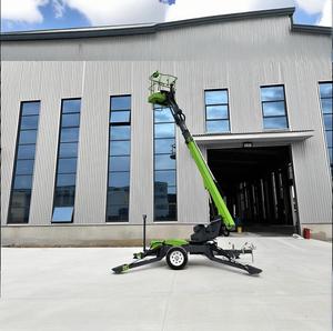 China Lagarta Spider Boom Lift Telescópica Hidráulica Diesel Wheel Drive Boom Lifting Platform Cherry Picker