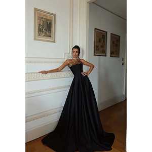 Black Strapless Ball <b>Gown</b> Evening Dress Embroidered Beading Simple Luxury Style XL Size <b>Floor</b>-<b>Length</b> ODM Women's Party Dress - Product Image 4