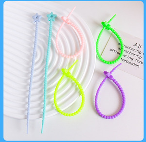 Flower Silicone <b>Cable</b> Tie Key Chain DlY Clothing <b>Bag</b> Jewelry Accessories Lanyard Winder DlY Bracelet Cord - Product Image 5