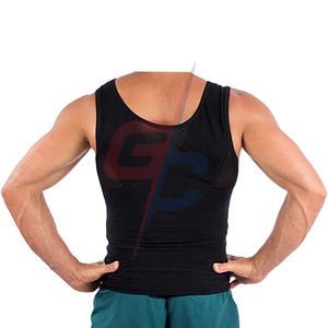 เสื้อรัดหน้าอกของผู้ชายแบบดั้งเดิมสำหรับเสื้อผ้าฟิตเนสออกกำลังกายมีฮู้ดคอเสื้อกล้ามแขนกุดสำหรับวิ่ง gynecomastia-moobs - Product Image 5