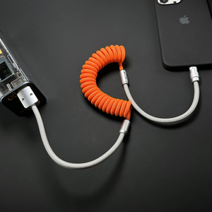 Câble USB-C vers USB-C rétractable 240W, à spirale, pour charge rapide, compatible avec les chargeurs de voiture et les séries iPhone 17-15 - Product Image 4