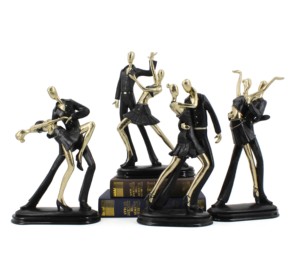 Nueva pareja de baile latino Artificial resina abstracta Pas De Deux escultura acento para el hogar para diseños de interiores - Product Image 1