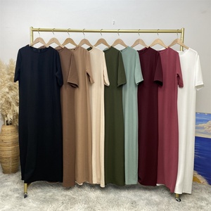 Short Sleeves Slip <b>Dress</b> Muslim Women Basic Inner <b>Dresses</b> with Back Zipper (6722) - Product Image 6