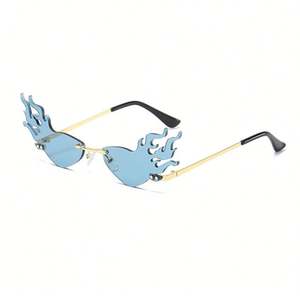 Gafas de Sol de Moda para Chicas, Lentes de Sol con Diseño de Alas, Gafas Divertidas con Forma de Llama, Gafas de Sol sin Montura con Diseño de Fuego para Mujer - Product Image 5