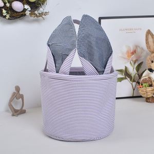 Custom logo Printed Wholesale Bunny Storage <b>Baskets</b> Bucket Canvas Rabbit <b>Easter</b> <b>Gift</b> Bag Festival <b>Gift</b> - Product Image 4