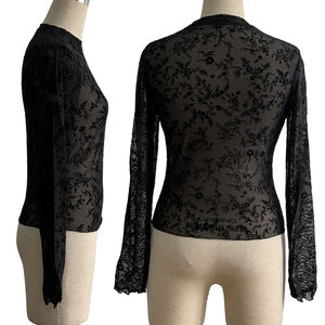 Haut sexy pour femmes avec <span class=keywords><strong>effet</strong></span> dentelle, motif floral floqué et tissu en polyester doux pour le confort et le glamour - Product Image 5