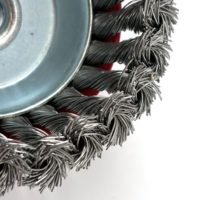 Brosse en fil d'acier noir torsadé à nœuds, robuste, pour le décapage de la rouille, le nettoyage, le polissage et l'ébavurage des métaux