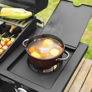 Venda quente Portátil Churrasco Ao Ar Livre Estilo Moderno Gás De Aço Inoxidável LP Dobrável Pernas Tampa Termômetro Smokeless Camping Cozinhas - Product Image 6