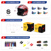 Casque de moto ouvert 3/4 homologué DOT, coque ABS résistante aux rayures et à l'usure, équipement de sécurité pour adulte, vente chaude