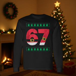 67 Meme Six Seven Maglietta a maniche lunghe natalizia - Product Image 3