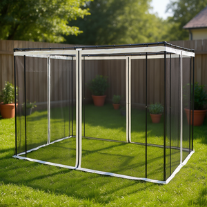 เต็นท์กันสาดตาข่ายสำหรับสวน ขนาด 10x10 ฟุต ผ้าโพลีเอสเตอร์ ซักได้ ผนังด้านข้างสีดำ สำหรับใช้งานกลางแจ้ง - Product Image 2