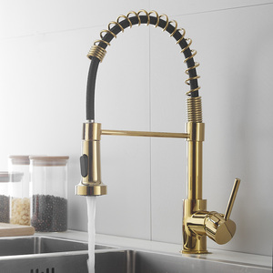 Luxury Gold Brass Single Handle Pull <b>Down</b> Kitchen Mixer Tap 2 Way Water Outlet Kitchen MK9804G - Product Image 5