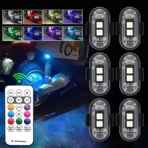 1-6 Luces LED Inalámbricas <span class=keywords><strong>para</strong></span> Drones, Luces Estroboscópicas <span class=keywords><strong>para</strong></span> Motocicletas, Coches y Bicicletas, Luz de Advertencia con Control Remoto, Luz Indicadora, Carga USB, 8 Colores - Product Image 2
