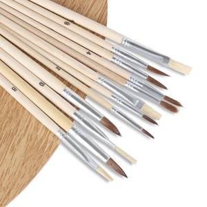 BECOL – Lot de 12 pinceaux professionnels à poils de porc pour aquarelle avec palette en bois pour <span class=keywords><strong>peinture</strong></span> à l'huile – Vente en gros - Product Image 5