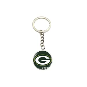 Chaveiro com pingente de chave de carro para Green Bay Packers, acessório internacional com logotipo do time de futebol americano, bolsa com pedras preciosas