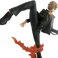 Figurine Anime GK : Statue de Personnage aux Jambes enflammées pour One Piece, Ornement de Bureau en PVC, Décoration de Boîtier PC, Modèle de Collection, Cadeau, Vente en Gros
