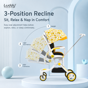Poussette pliable Luddy LD-10 avec siège pivotant à 360°, <span class=keywords><strong>landau</strong></span> pour bébé, poussette pour tout-petit, chariot réversible, poussette de voyage pour 0-36 mois - Product Image 4