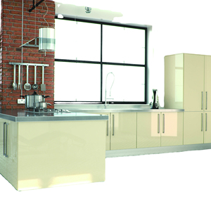 Set di Isole da Cucina dal Design Moderno e Regolabili con Lavello in Acrilico e Cestello Estraibile, Isole da Cucina di Lusso con Posti a Sedere - Product Image 5