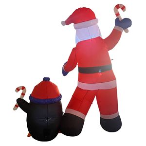 Décorations gonflables de Noël : figurines de pingouins et de Père Noël pour les fêtes en plein air et les cours pour l'affichage des fêtes - Product Image 2