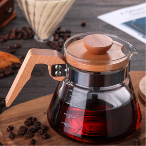 Modern 400ml/600ml Glass Tea Maker <strong>Kettle</strong> Brewer Coffee Server <strong>with</strong> <strong>Wooden</strong> <strong>Handle</strong> - Product Image 6