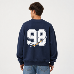 Sweat-shirt de hockey vintage unisexe avec motif graphique de bâton de hockey et pelle, vêtement pour le jour du match - Product Image 3