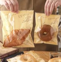 Sacs d'emballage alimentaire en PEHD mat imprimé avec fermeture éclair auto-scellante pour boulangerie, aliments pour bébés, pain, bagels, croissants, pains au levain