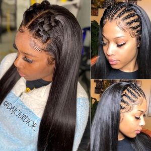 Peluca de Cabello Humano Brasileño Barata al por Mayor con Frente de Encaje HD, Calidad Remy, Larga y de Alta Densidad para Mujeres Negras - Product Image 2